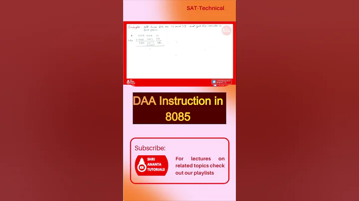 DAA Instruction in 8085 microprocessor #instructionsof8085 #8085 #electronicsengineering