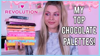 MY FAVOURITE CHOCOLATE PALETTES - I Heart Revolution 🍫