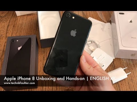 Apple iPhone 8 Black Unboxing and Hands-on   ENGLISH 4K