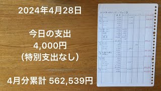 【家計簿】2024年4月28日 今日の支出/あまりの物価の安さに、海外からの観光客は大喜びのニュースを見て、ぞっとしました。日本は先進国だと思ってるの、もはや日本だけだったりして。