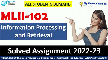 IGNOU MLII-102 Solved Assignment | English Medium  | IGNOU Solved Assignment 2022-23