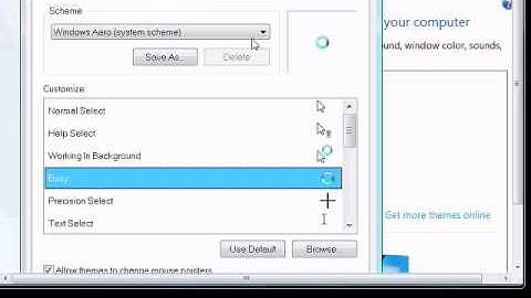 How to change the mouse cursor appearance in Windows 7