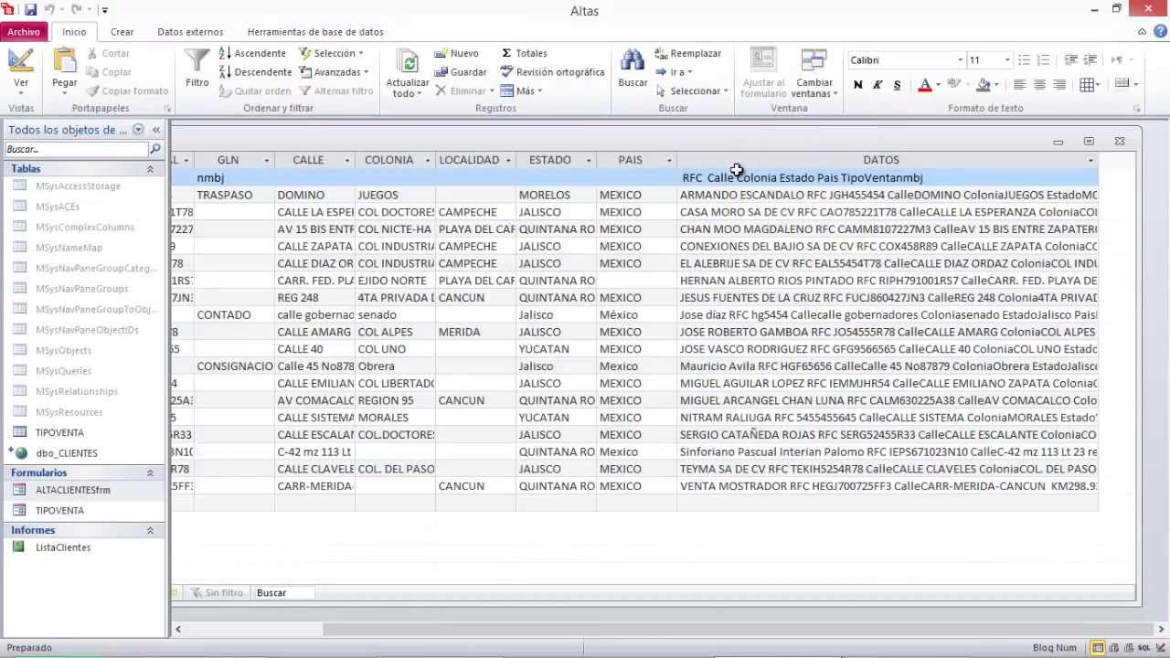 Access 2010 Concatenar campos trucos