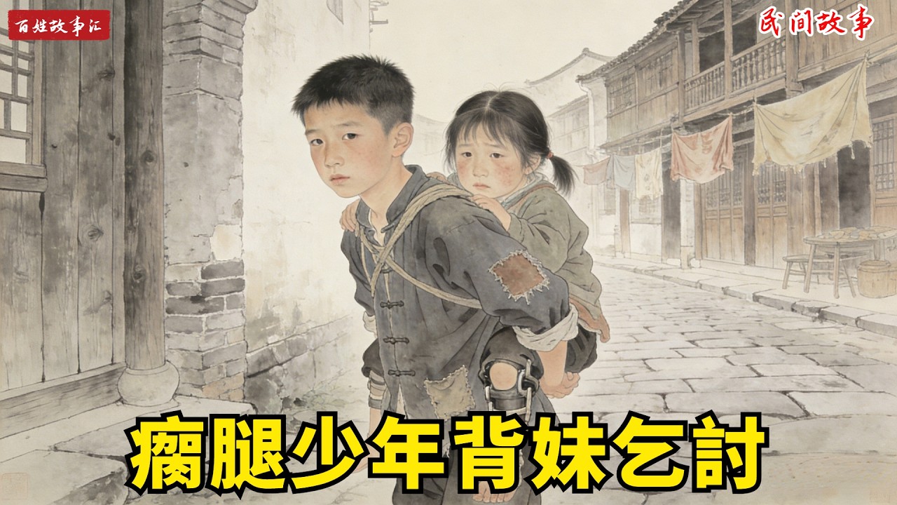 8歲少年背瘸腿妹妹討飯三年，富商願出百兩銀子買她走！他跪地搖頭，一句話讓富商落淚。#故事頻道 #民間故事#有聲書 #睡前故事#中國文化#故事分享