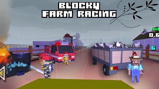 Cow transportaition stopped due to Highway Fire in Blocky Farm and Racing Simulator | Firefighters screenshot 2