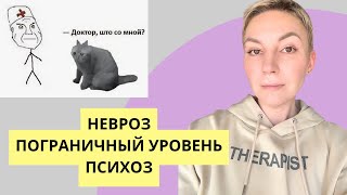 ТРИ УРОВНЯ ВАШЕЙ ПСИХИКИ - симптомы и сроки терапии. Невротический, пограничный и психотический.