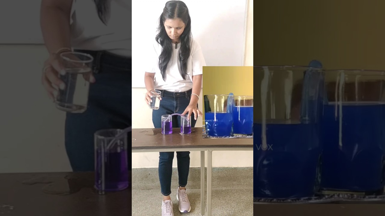 Siphon effect | water transfer one glass to another by pipe 🤔 | pressure difference 