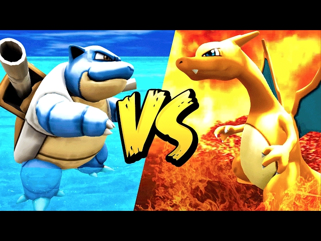 blastoise vs charizard full battle