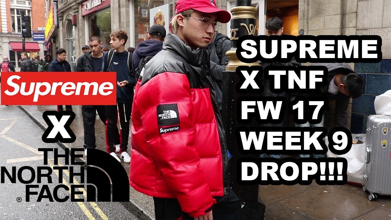 supreme x north face leather jacket
