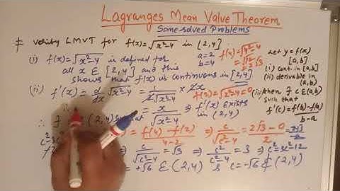 Lagrange Mean Value Theorem- solved Problems#Rolles Theorem