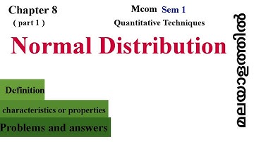 Normal Distribution/ Quantitative Techniques/Mcom