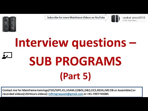 Interview questions on Subprograms Part 5|  What is sub program | CALL verb | Linkage section