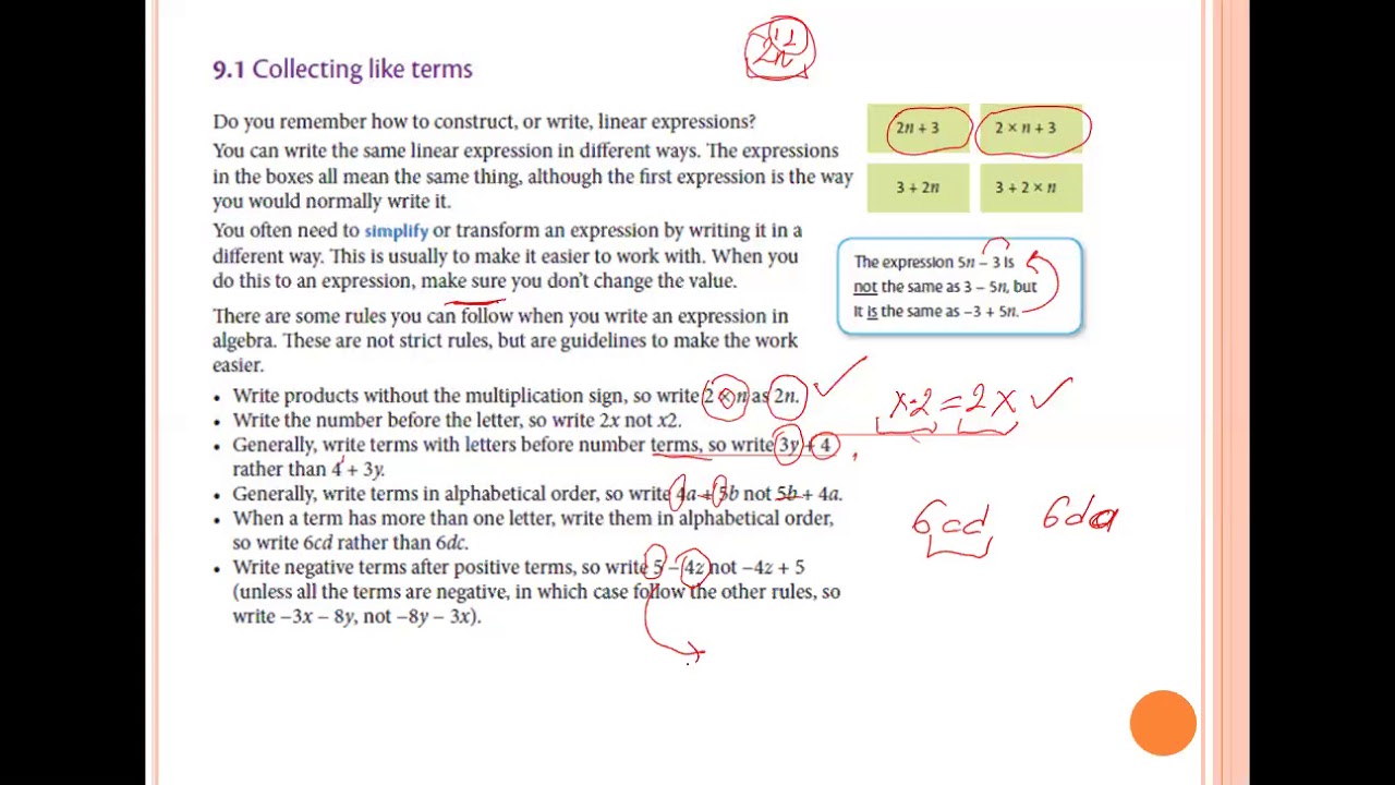 9 Simplifying expressions and solving equations - YouTube