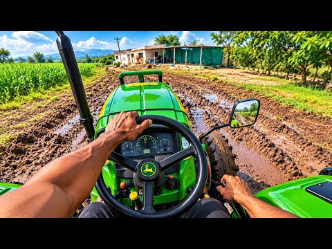 John Deere Tractor in Action 🚜 | Powerful Farming & Real Village Life POV 4K ASMR