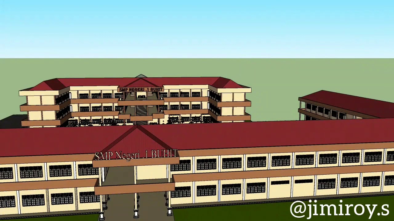  Desain  3dimensi Sekolah  SMP  Negeri 1 BUHIT part 2 YouTube