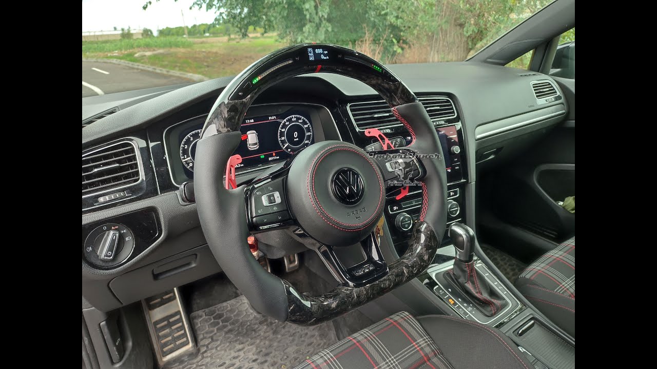 Volante Volkswagen Golf GTI mk7 7.5 fibra de carbono forjada pantalla ...
