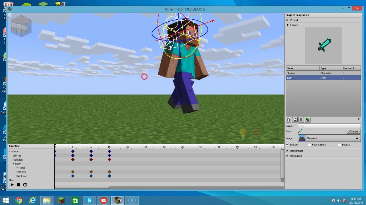 How to do Mine-imator animate Ep 1 Walk cycle and Things! - YouTube