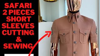 How to cut a (2) two piece short sleeve step by step for safari suit or senator