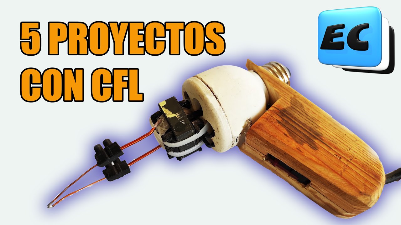😱 5 INCREIBLES PROYECTOS CON LAMPARAS AHORRADORAS  CFL O DE BAJO CONSUMO  