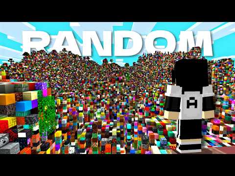 BEATING Minecraft But, My World Is RANDOM BLOCKS!!!