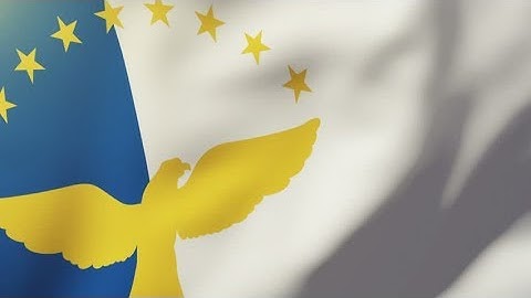 4K Azores flag waving in the wind. Looping sun rises style. Animation loop Stock video