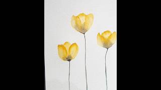 Simple and Easy Flower Painting Tutorial 🌷🌷#easydrawingtutorial #watercolor #artvideo