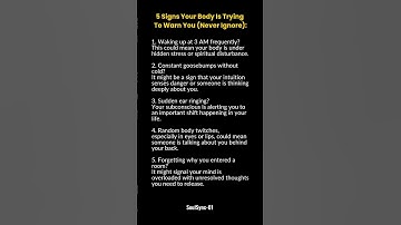 5 Signs Your Body Is Trying To Warn You (Never Ignore) ⚠️