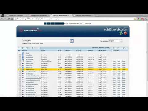 000webhost tutorials - Installing WordPress