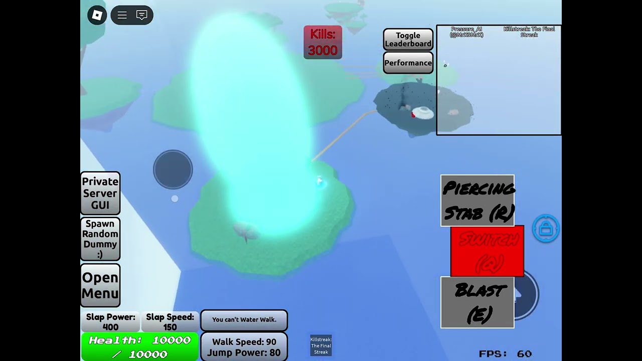 slap battles combat, showcasing Killstreak the final streak new update.