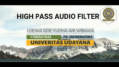 Tutorial Pemrosesan Sinya Digital || HighPass Filtering