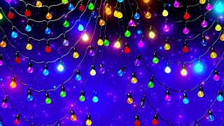 Christmas Party Lights Background – 8 Hours 4K Neon Hanging Bulbs Loop
