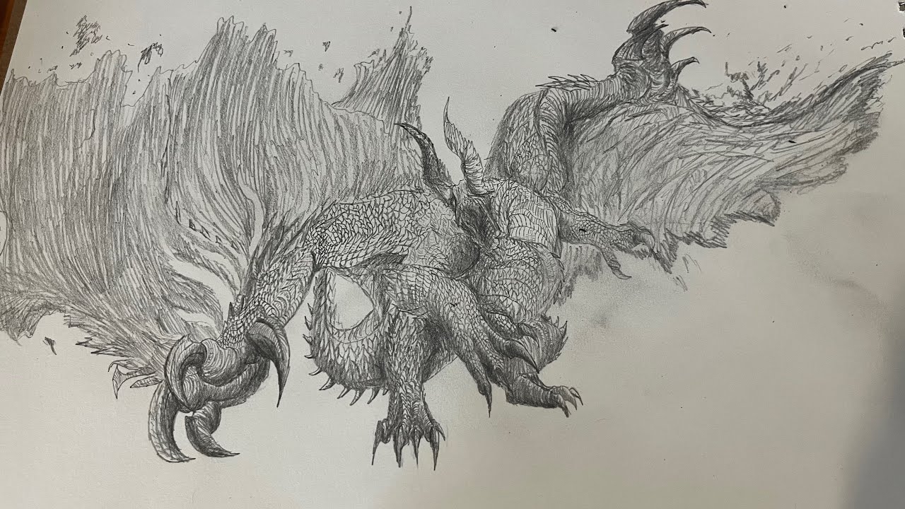毎日一体モンハンのモンスター描けば最後めっちゃ上手くなる説#63「渾沌に呻くゴア・マガラ編」 - YouTube