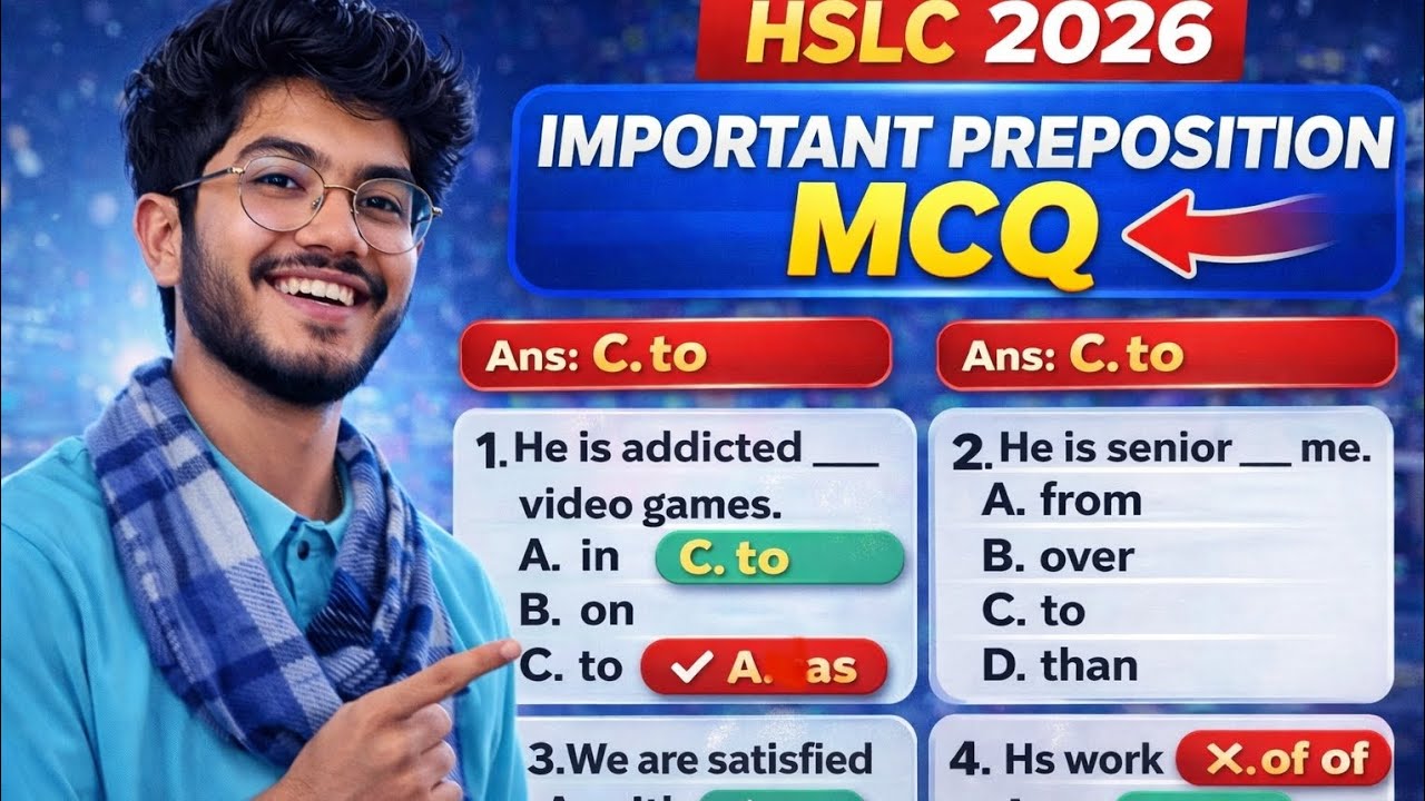 HSLC important preposition/class 10 /pyq based/ pdf
