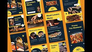 Information Navy Flat Design Food Instagram Pack Stock Graphics - Download at YouWorkForThem News