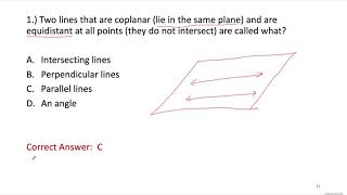 Geometry Topic 1 Exam Review -  Part 1 of 2