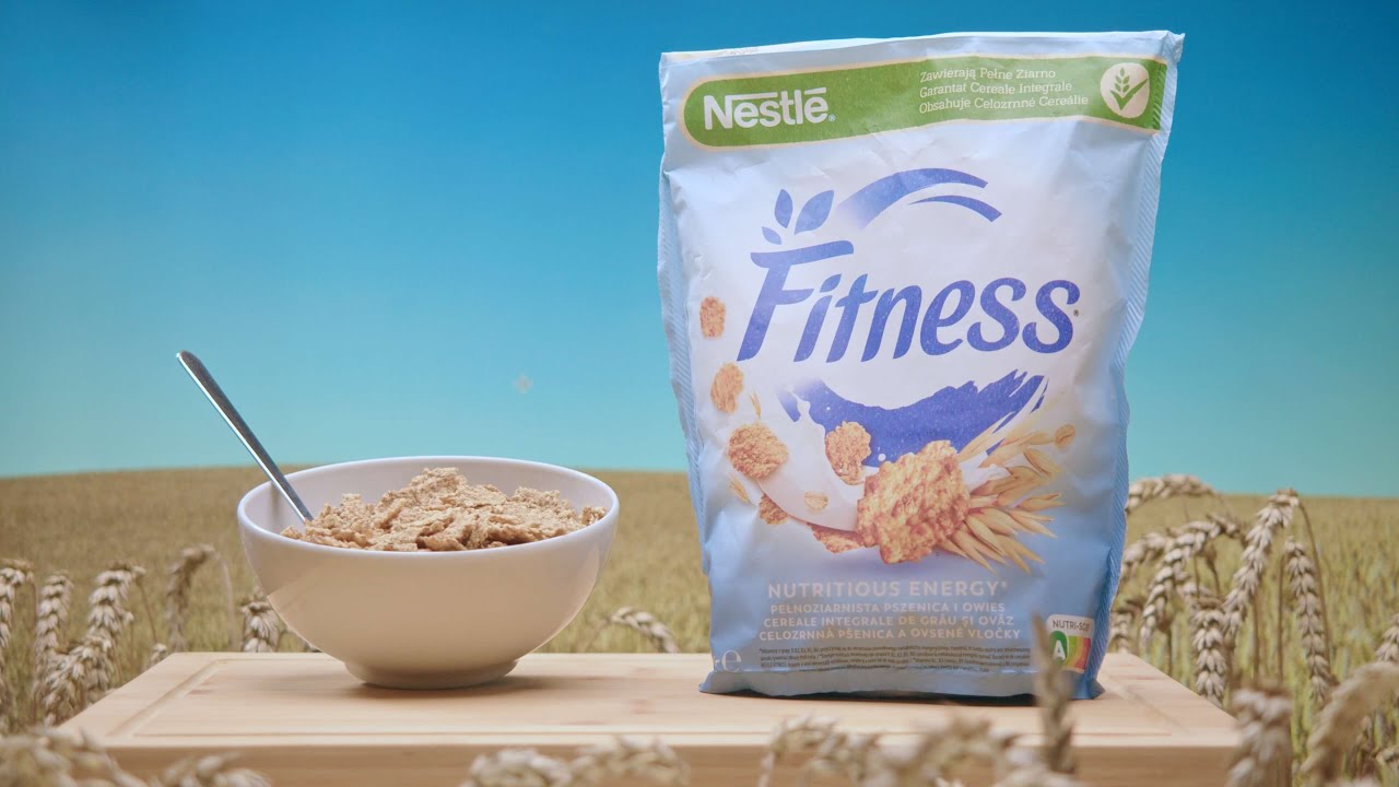 Nestle fitness. Outdoor advertising recorded indoor (4K)