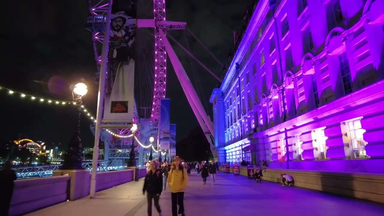 Evening Autumn London walk - PART 2 Big Ben, Westminster Bridge, South Bank, London Eye, Piccadilly
