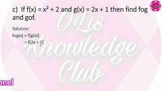 find fog and gof / Composite function / mathematics / find composite function of / opt maths