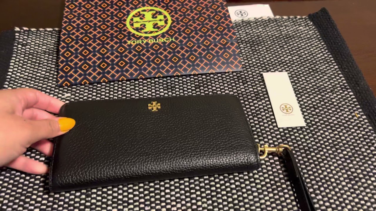 ? Tory Burch Black Blake Slim Wristlet - YouTube