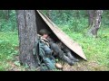 [РВ] Быстрое укрытие от дождя в лесу из плащ-палатки