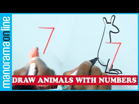 Draw Animals And Birds With Numbers 1 To 10 Youtube