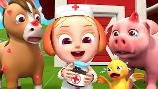 Boo Boo Song | Injured Animals on the Farm 🐮 Little Doctor Helps | Rosoo in Indonesian