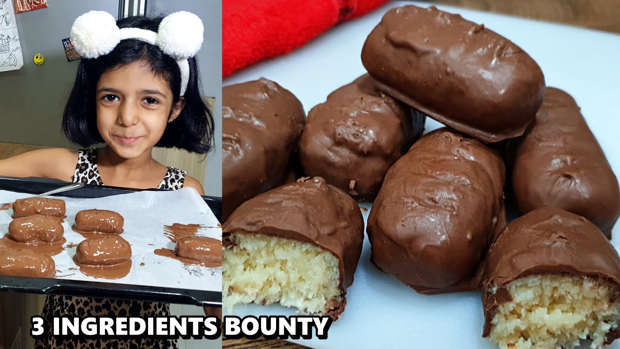 Homemade Bounty Bar Recipe by my Little One - 3 Ingredients Bounty Bar Recipe | Kanak