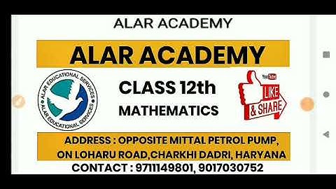 ALAR  ACADEMY | CLASS 12 | MATH | CHAPTER 5 | MATRICES  | EXERCISE 5.1 | PART 1 |
