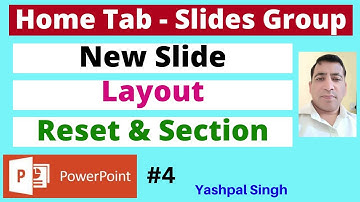 Slides Group in Home Tab | MS PowerPoint 2019 |