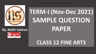 CBSE SAMPLE QUESTION PAPER | CLASS 12 TERM 1 | FINE ARTS - PAINTING SYLLABUS 2021-22 |