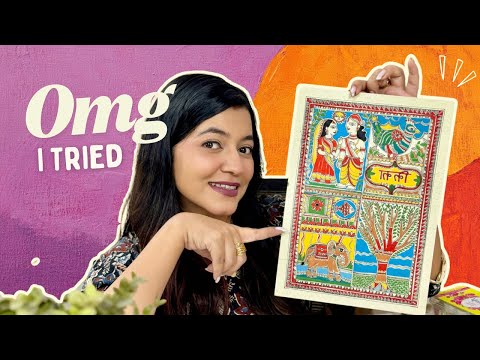I did Madhubani Painting 😍 | Madhubani Painting for Beginners ✨ Step by Step Tutorial 🎨