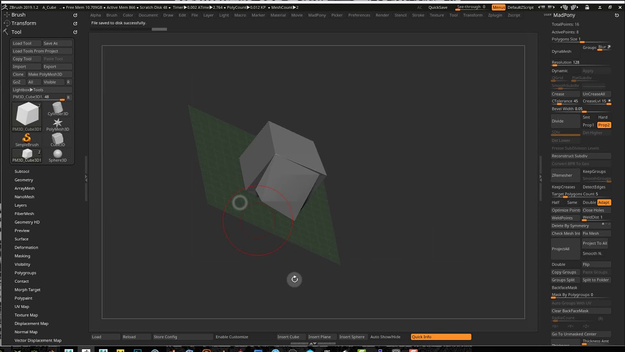 change quicksave location zbrush