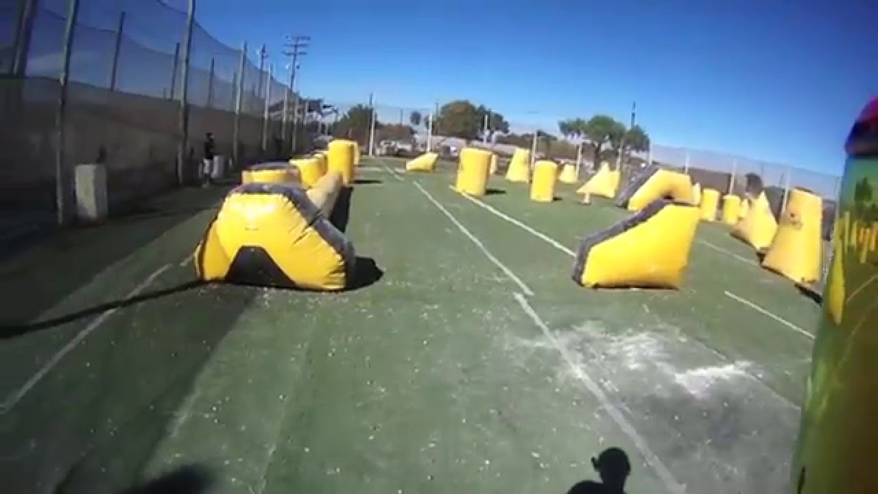 Brian's promise to hit my camera and nut shot Santa Clara Paintball