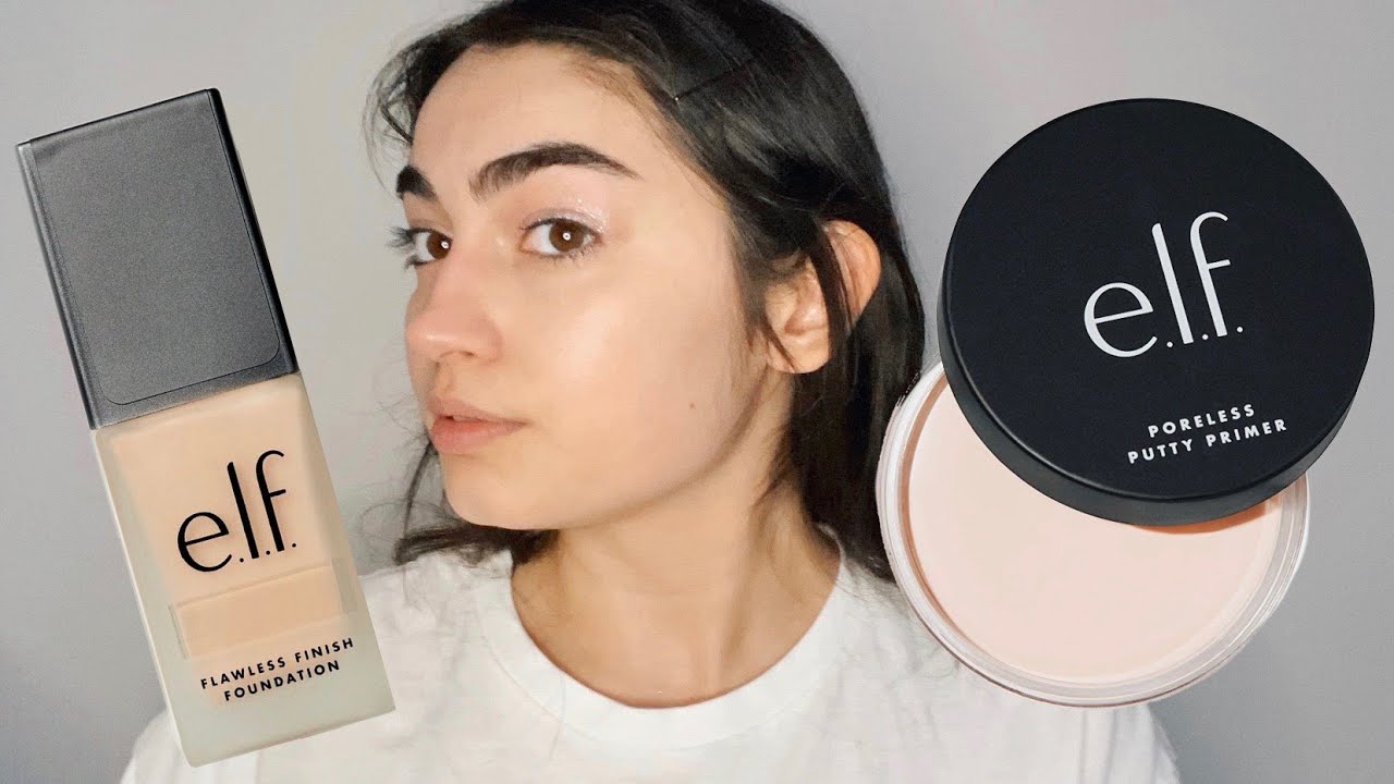 trying out elf products 6 foundation and Tatcha primer dupe?! YouTube